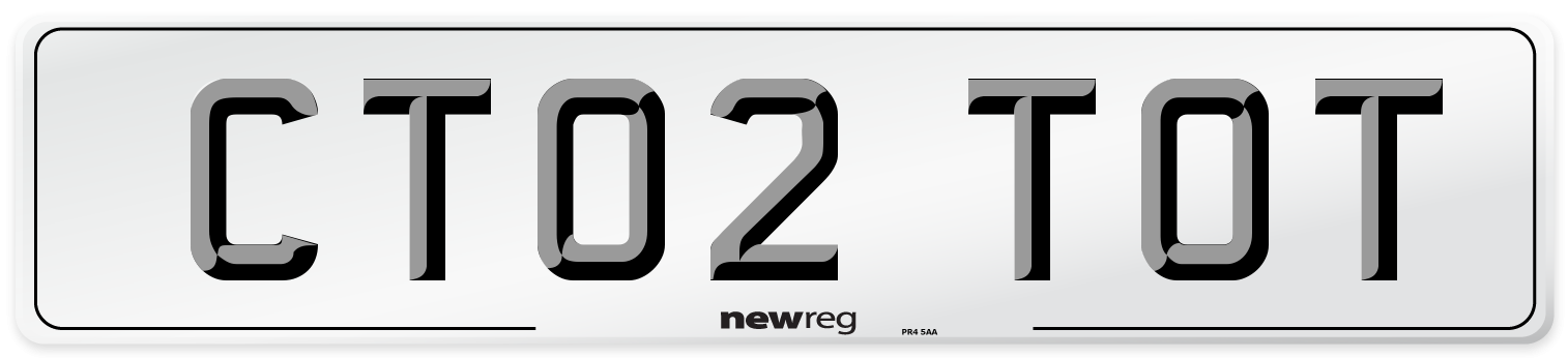 CT02 TOT Number Plate from New Reg